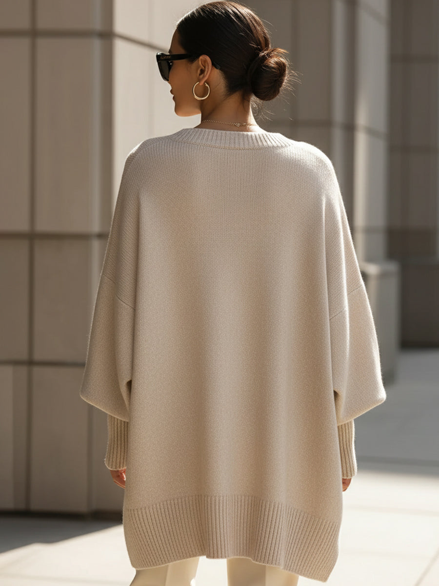 Wool-Blend Oversized Pullover Sweater
