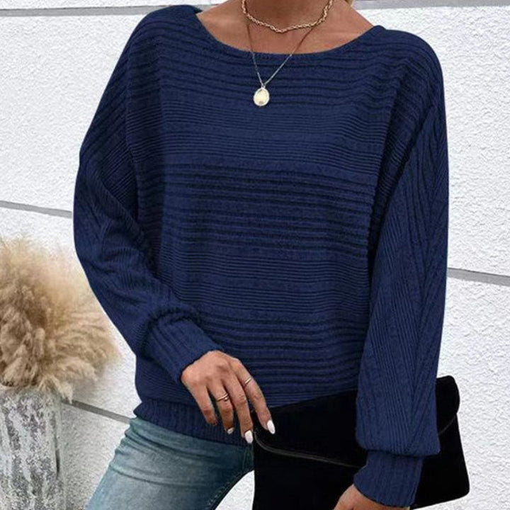 Long-Sleeve Crewneck Striped Top