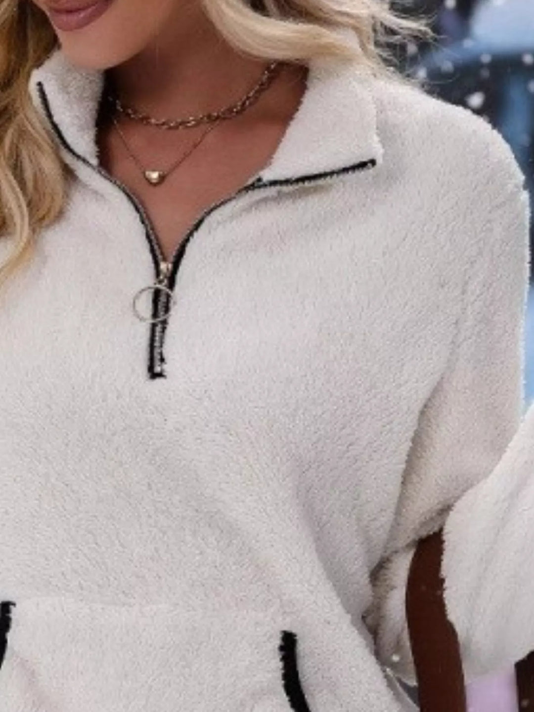 Full Size Cozy Fleece Quarter-Zip Sweatshirt