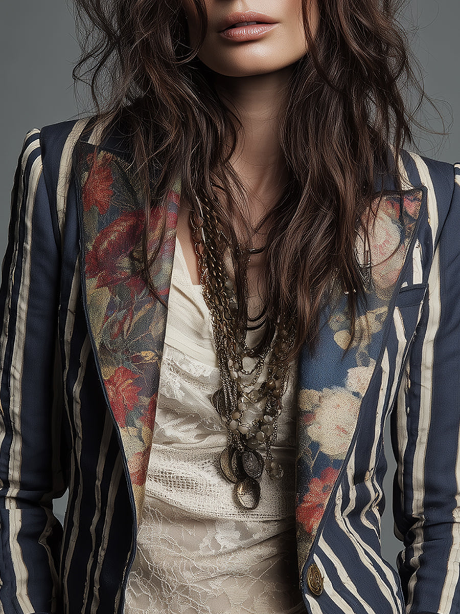 Bohemian Striped Blazer