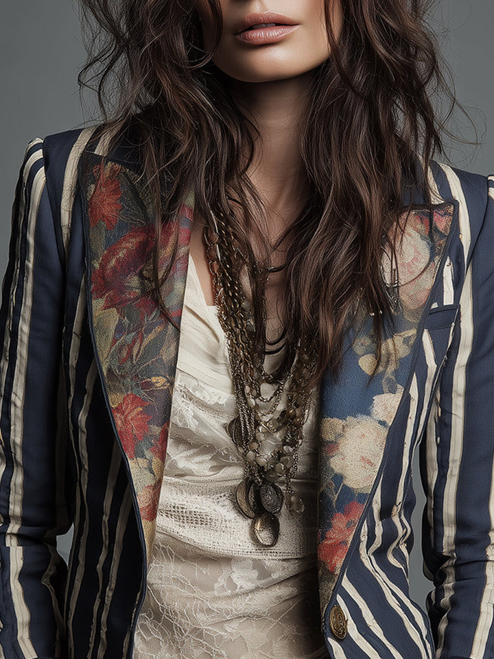 Bohemian Striped Blazer