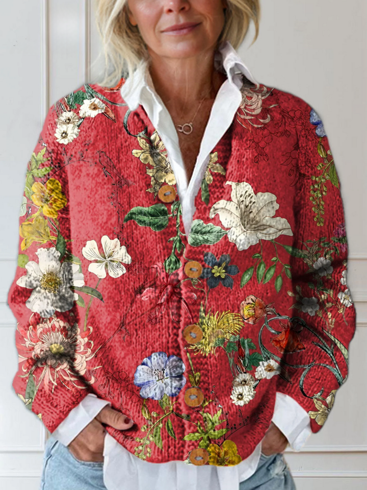 Chloe Vintage Floral Cardigan Sweater