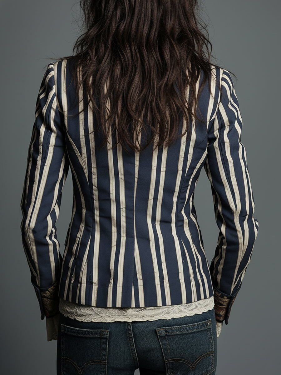 Bohemian Striped Blazer