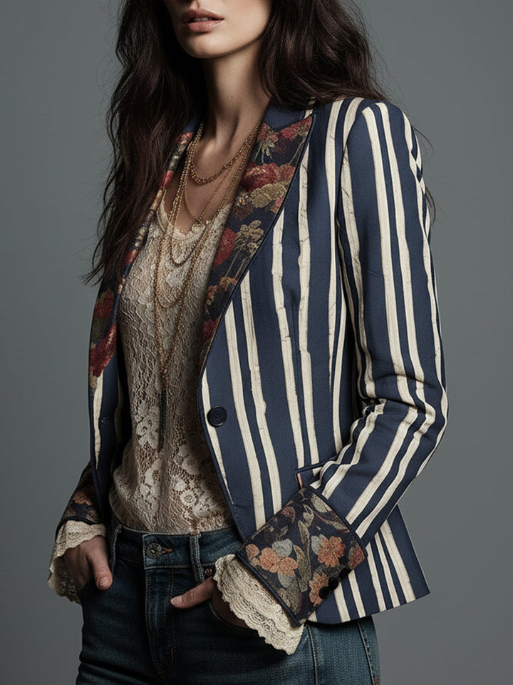 Bohemian Striped Blazer