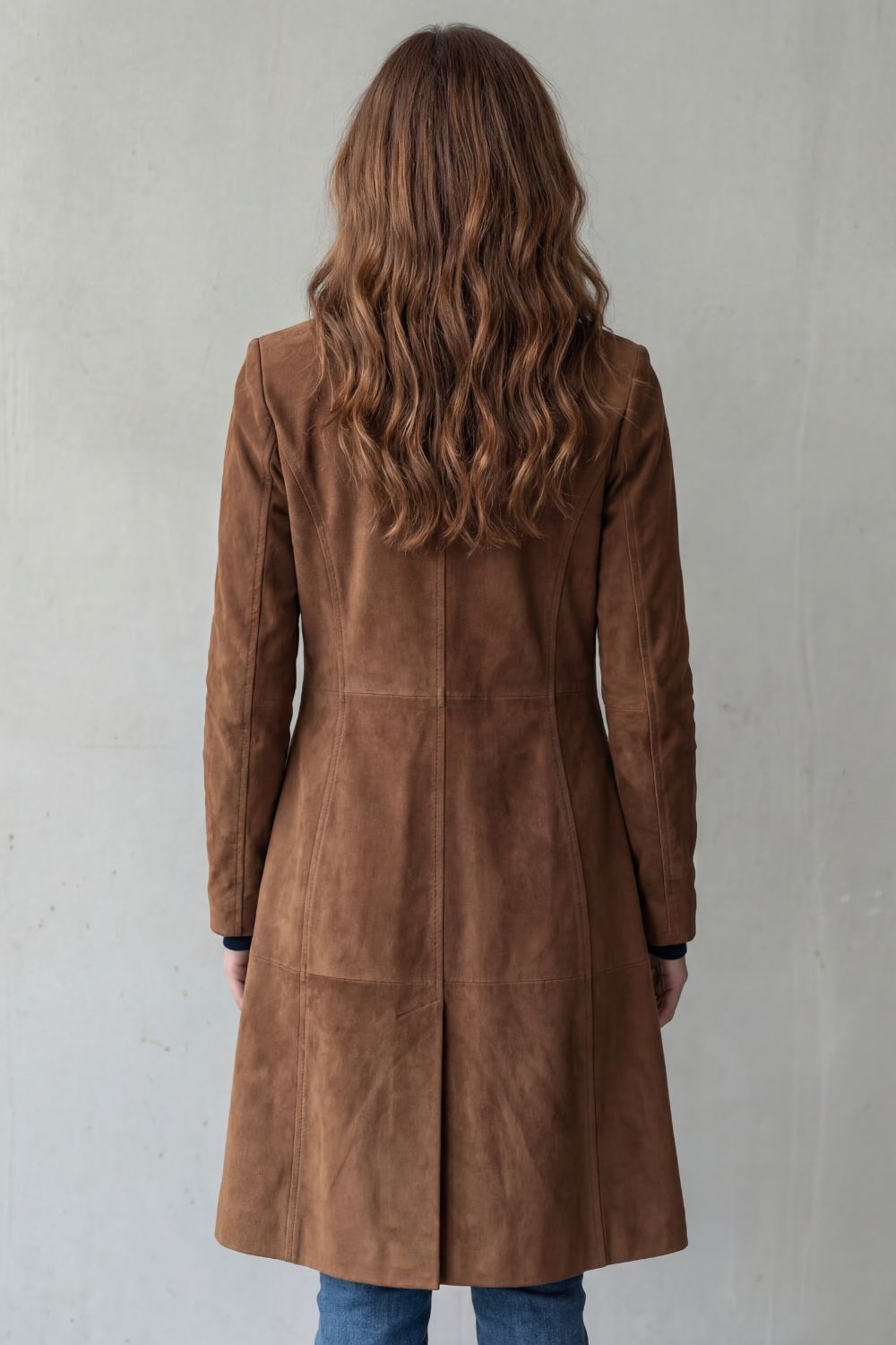 Brigitte Vintage Mocha-Finish Long Coat