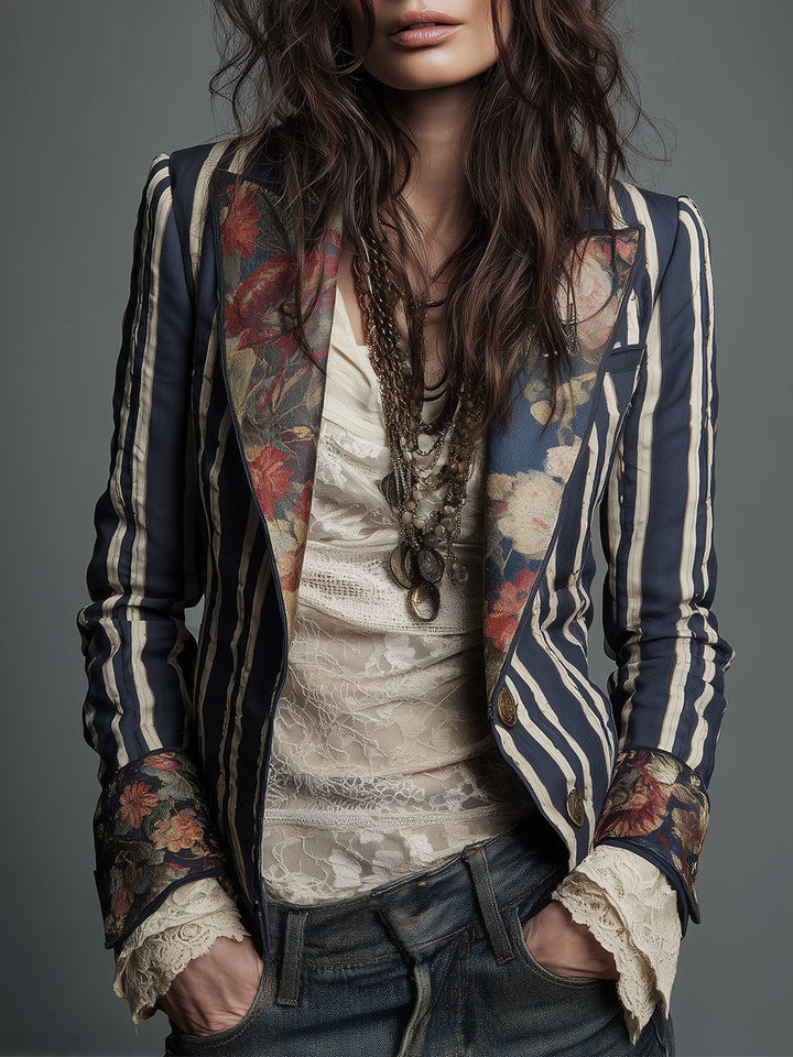 Bohemian Striped Blazer
