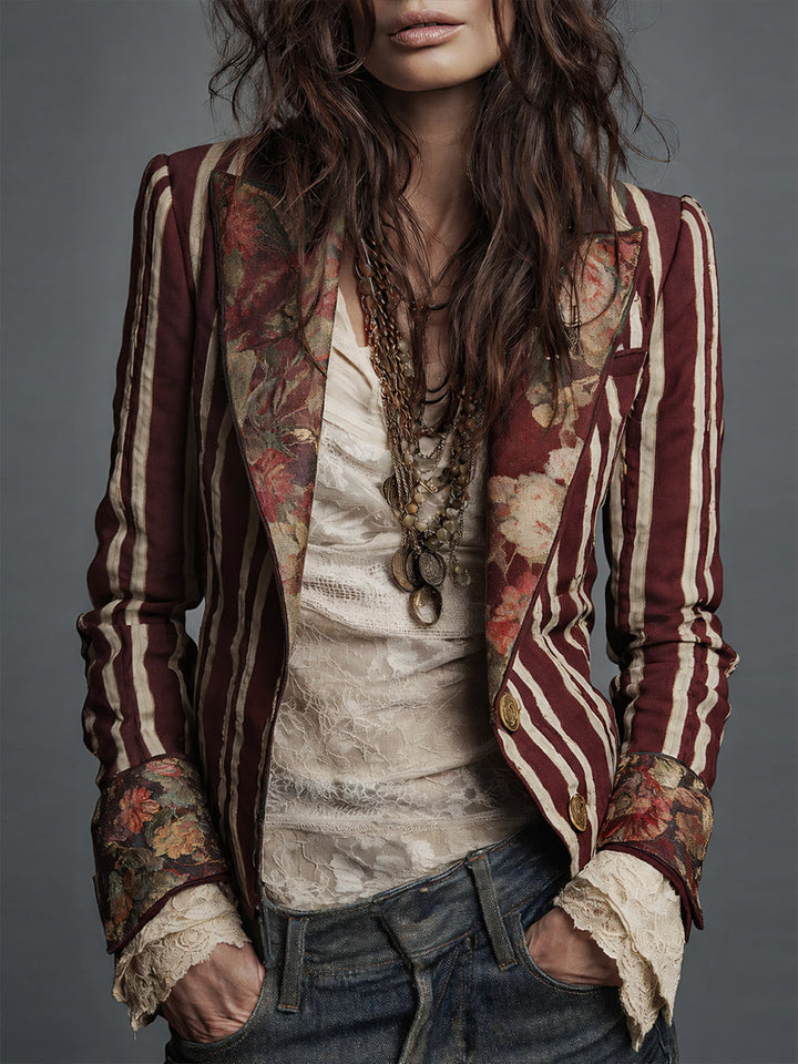 Bohemian Striped Blazer