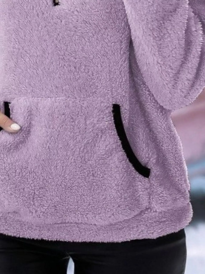 Full Size Cozy Fleece Quarter-Zip Sweatshirt