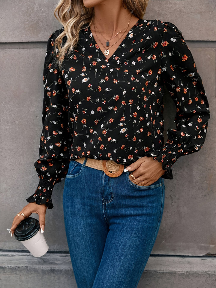 Floral V-Neck Blouse