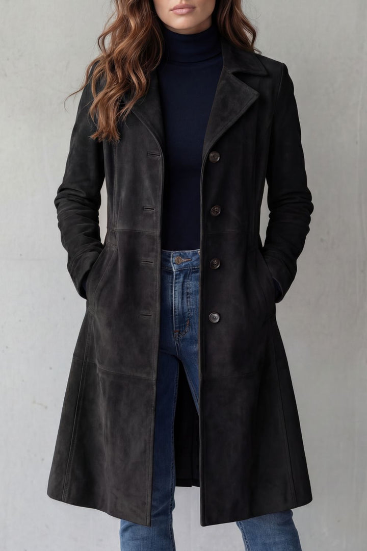 Brigitte Vintage Mocha-Finish Long Coat