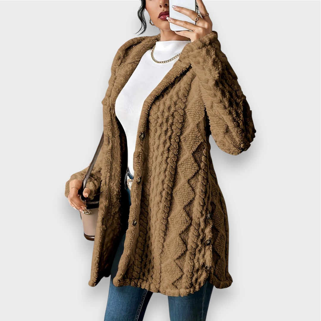 Plush Hooded Cardigan