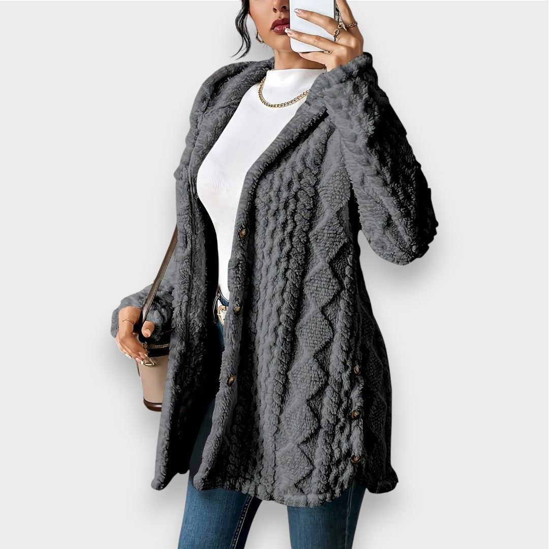 Plush Hooded Cardigan