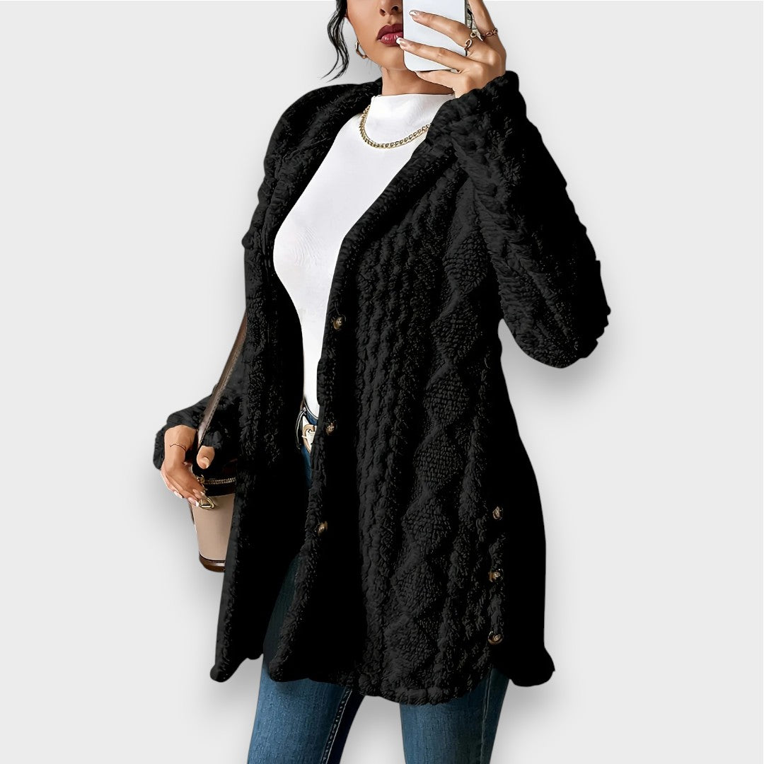 Plush Hooded Cardigan
