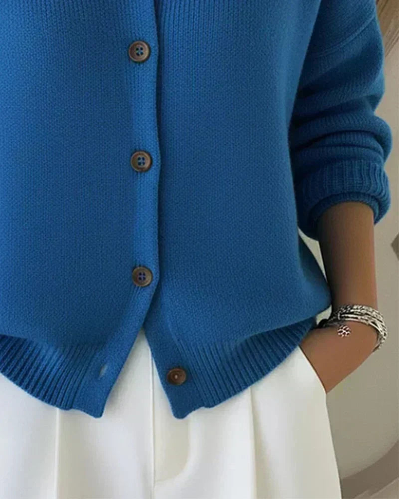 Vespera Button-Collar Cardigan