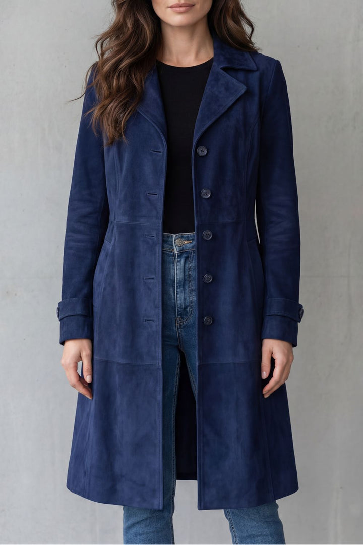 Brigitte Vintage Mocha-Finish Long Coat