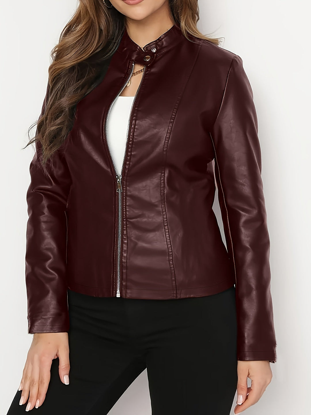 Zip-Front Biker Jacket