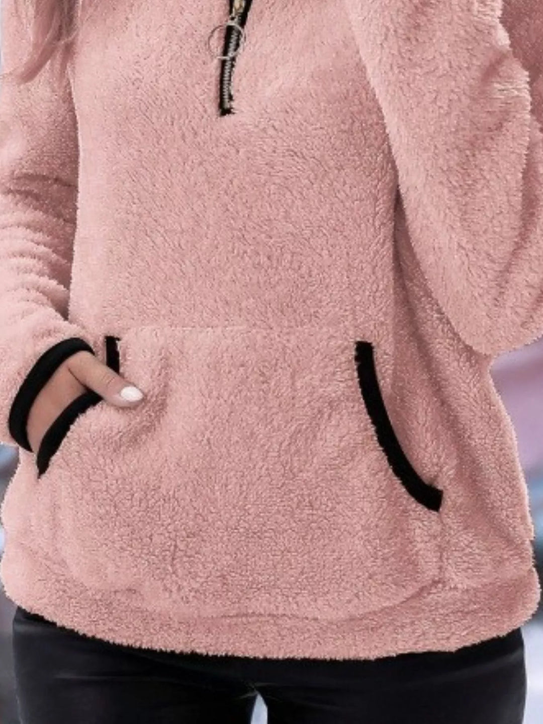 Full Size Cozy Fleece Quarter-Zip Sweatshirt
