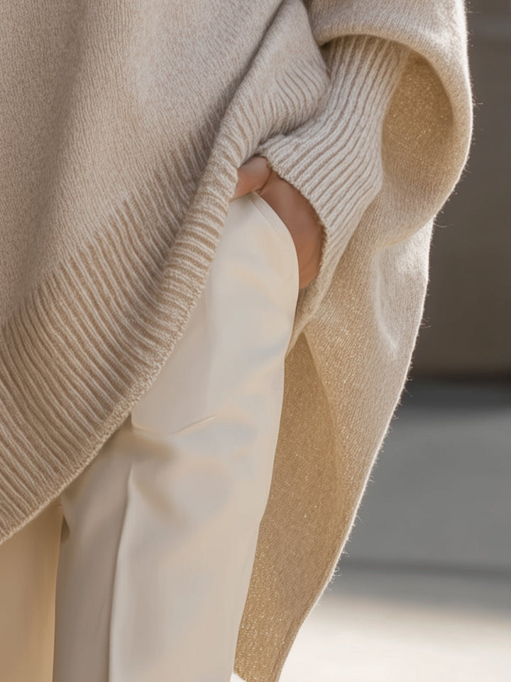 Wool-Blend Oversized Pullover Sweater