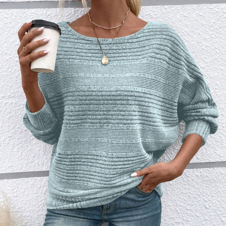 Long-Sleeve Crewneck Striped Top