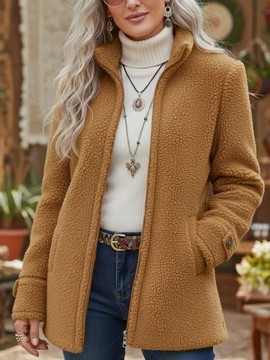 Yvaine Cozy Sherpa Fleece Full-Zip Jacket