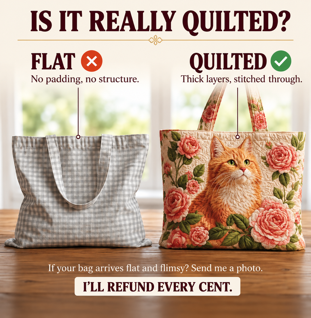Artisan Bag - Orange Cat with Roses