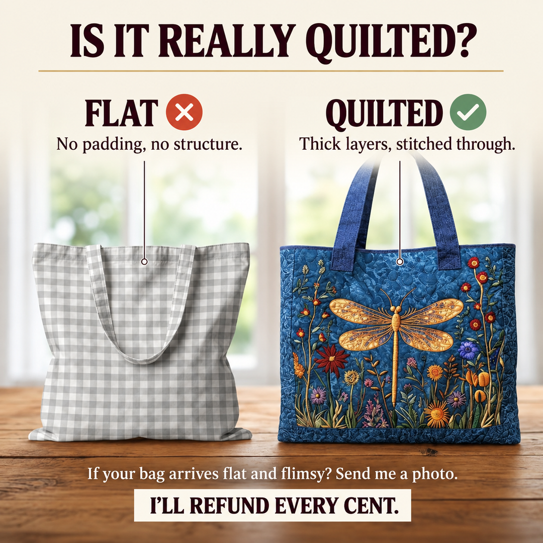 Quilted Bag - Golden Dragonfly