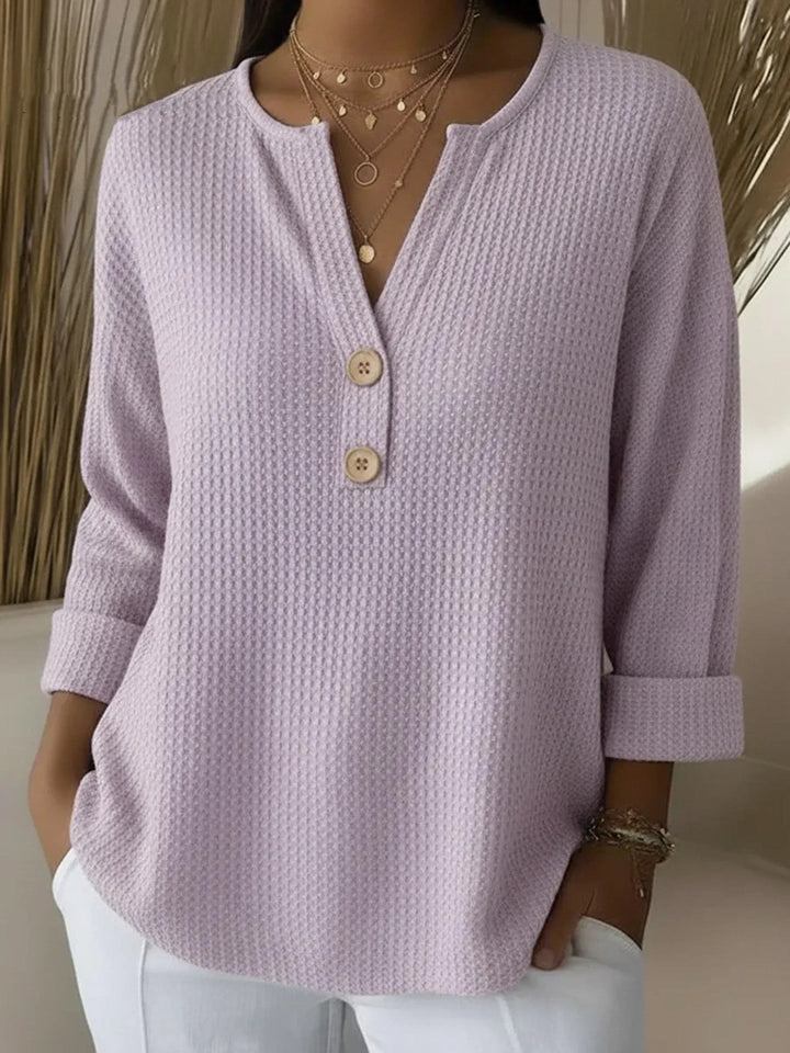 Lucinda Button-Front Henley Top