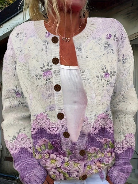 Chloe Vintage Floral Cardigan Sweater