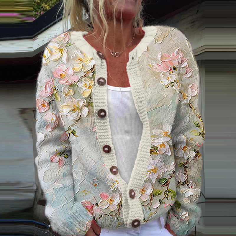 Chloe Vintage Floral Cardigan Sweater