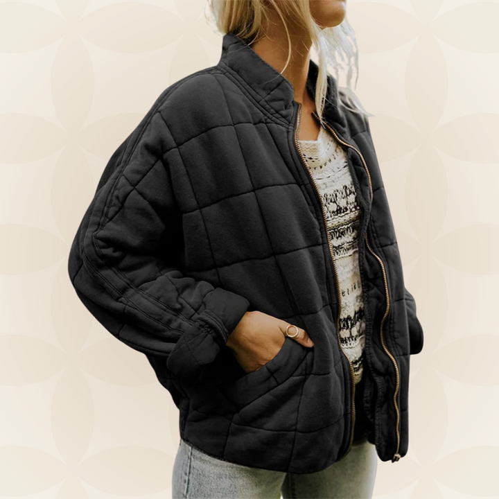 Celeste Soft Quilted Zip-Front Jacket