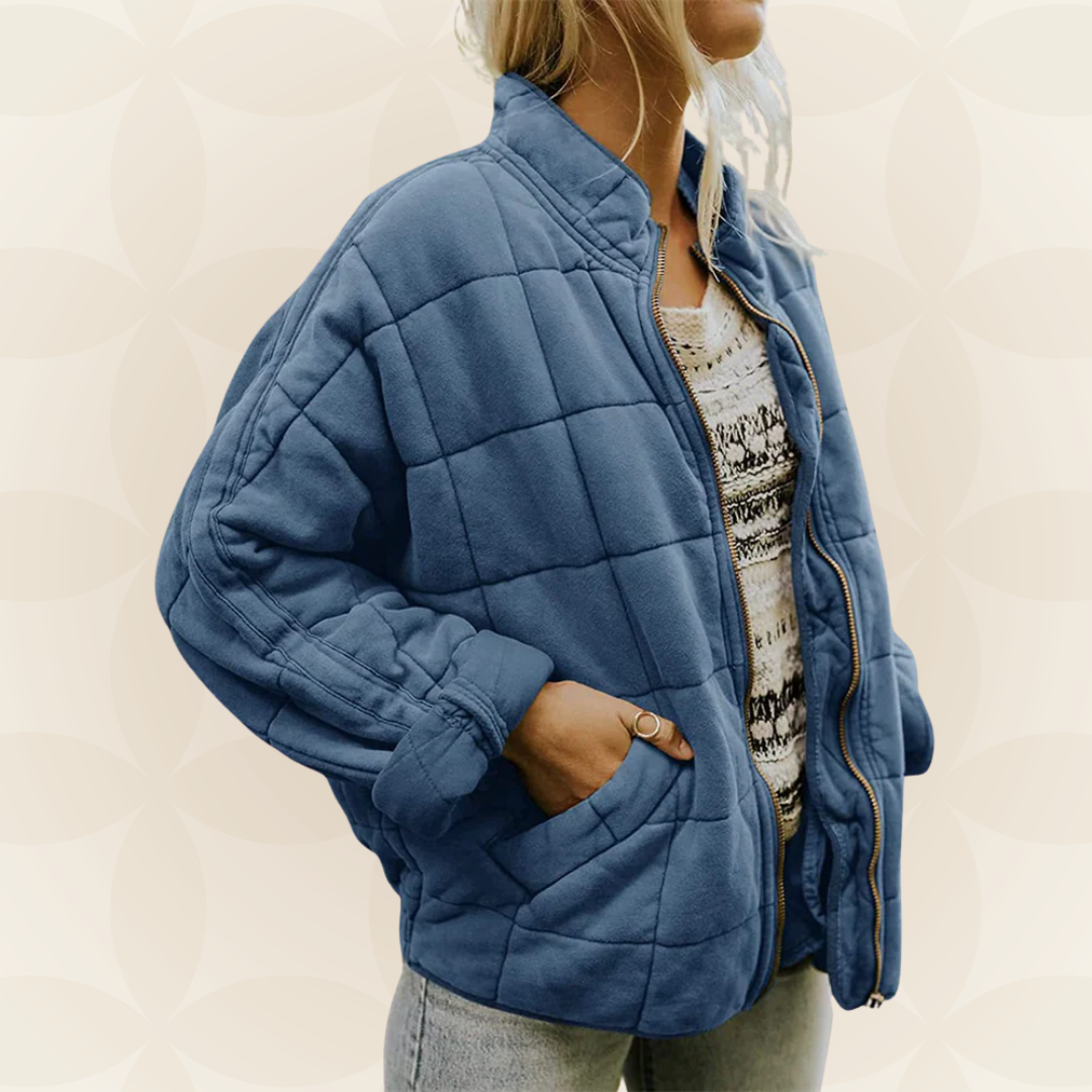 Celeste Soft Quilted Zip-Front Jacket