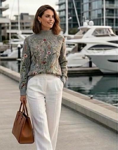 Vintage Floral Knit Sweater