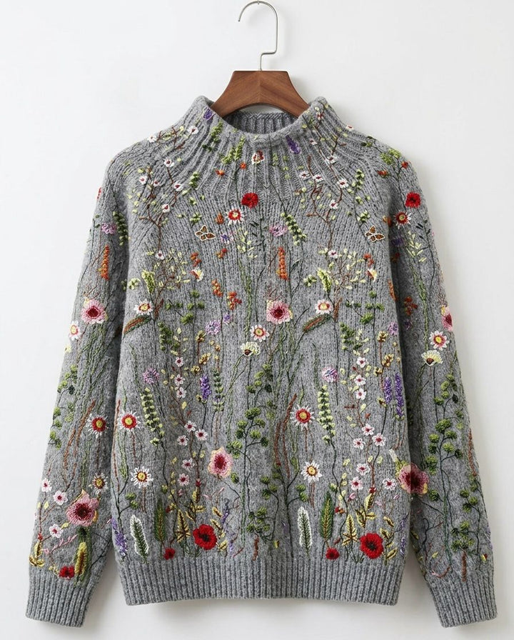 Vintage Floral Knit Sweater
