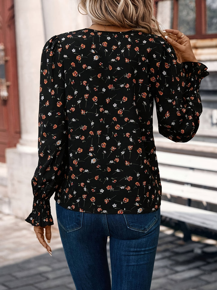 Floral V-Neck Blouse
