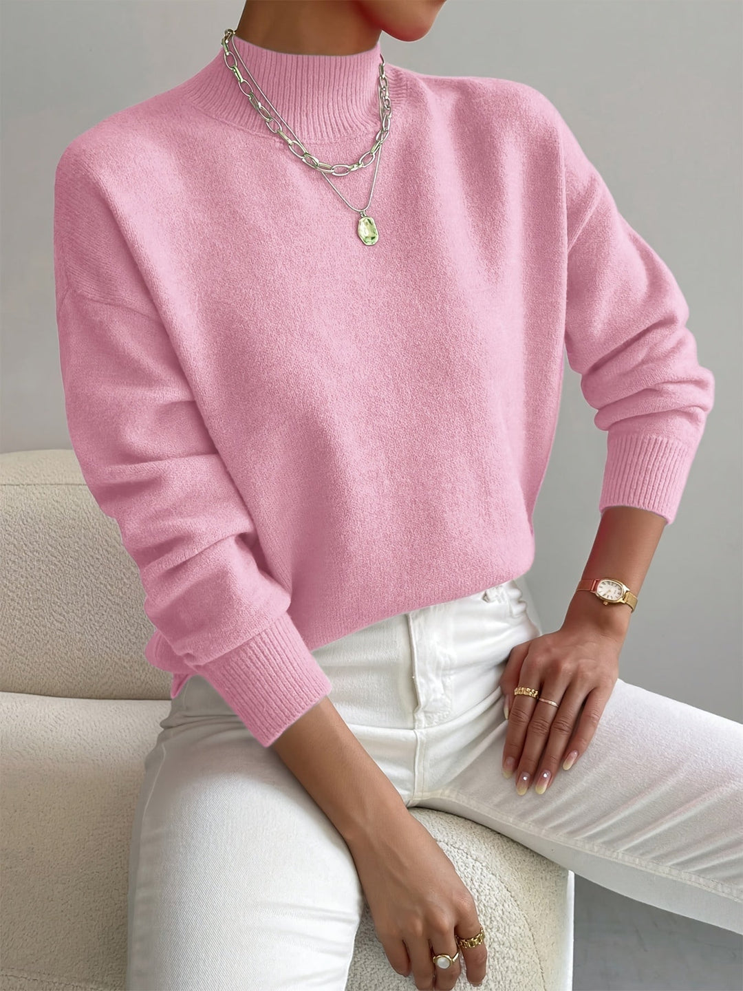 Elegant Soft Knit Turtleneck Sweater
