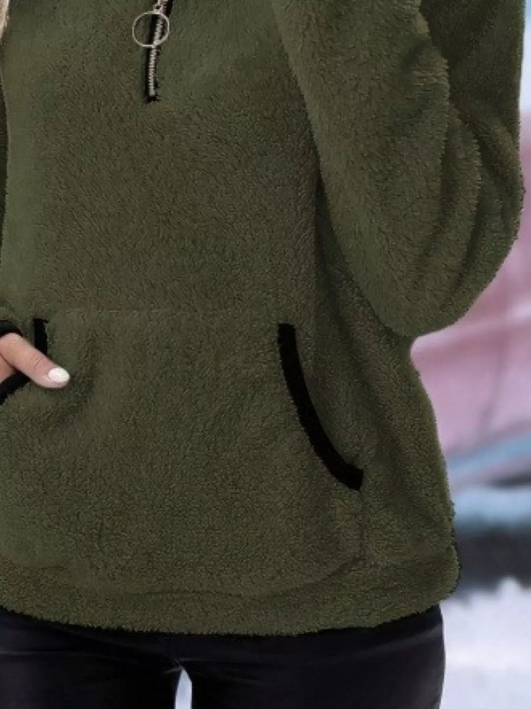 Full Size Cozy Fleece Quarter-Zip Sweatshirt