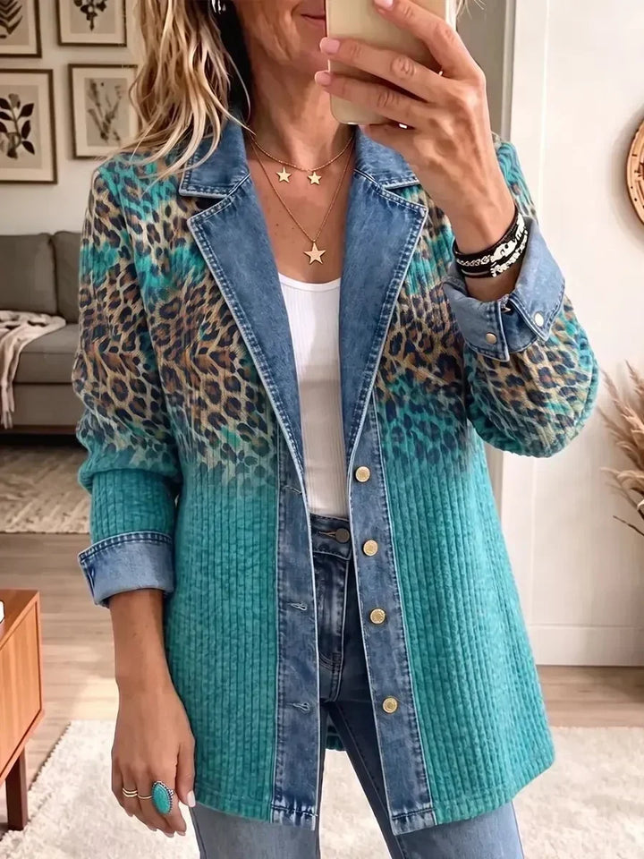 Leopard-Print Denim Jacket