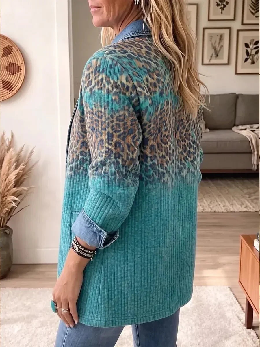 Leopard-Print Denim Jacket