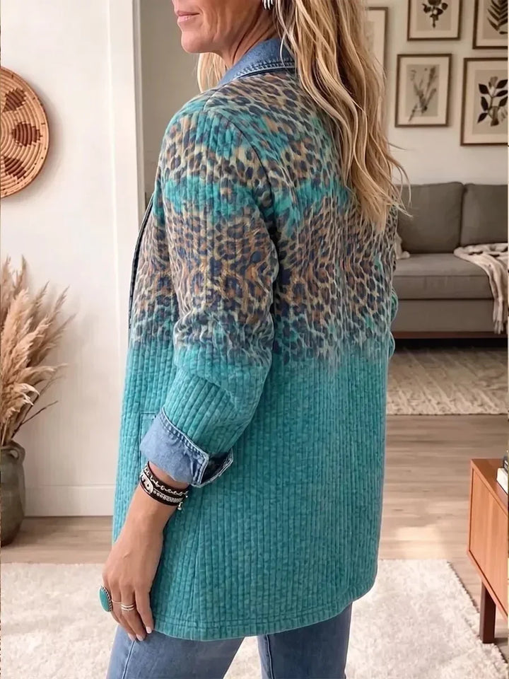Leopard-Print Denim Jacket