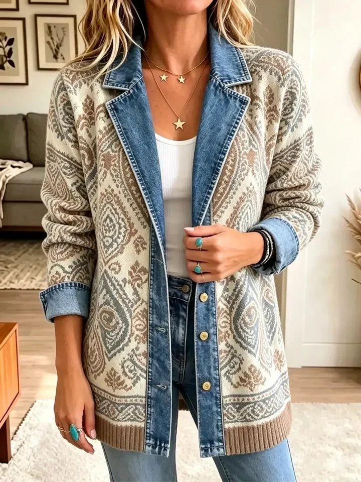 Ethnic Patchwork Denim Jacket