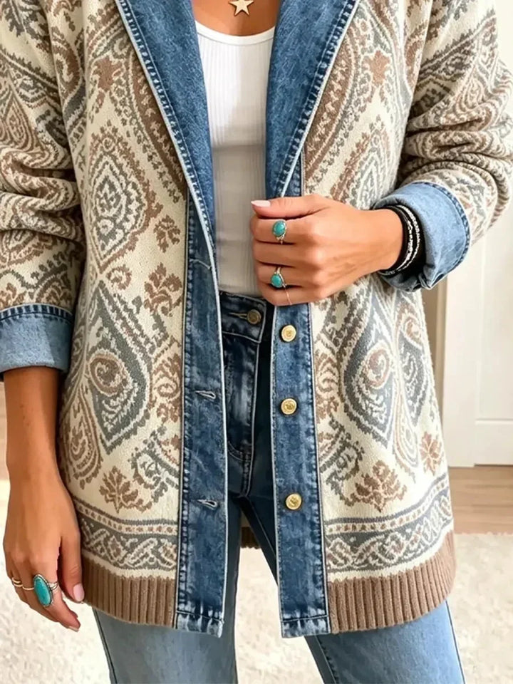 Ethnic Patchwork Denim Jacket