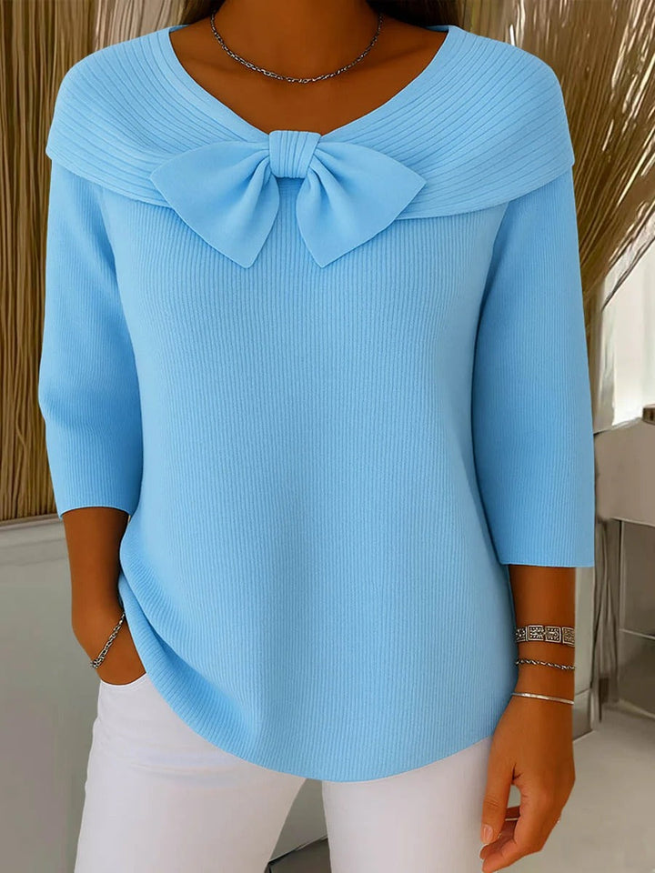 Bow-Detail Crewneck Sweater