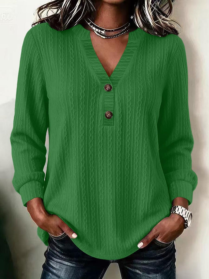 Rosella Vintage Buttoned V-Neck Top