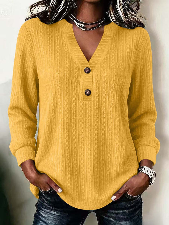 Rosella Vintage Buttoned V-Neck Top