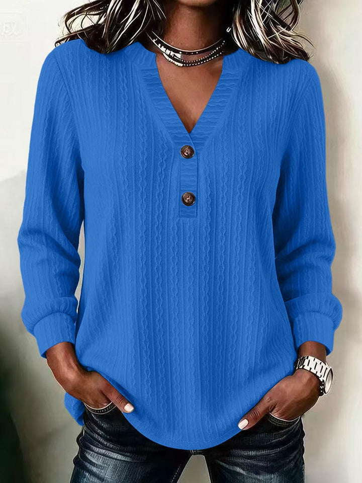 Rosella Vintage Buttoned V-Neck Top
