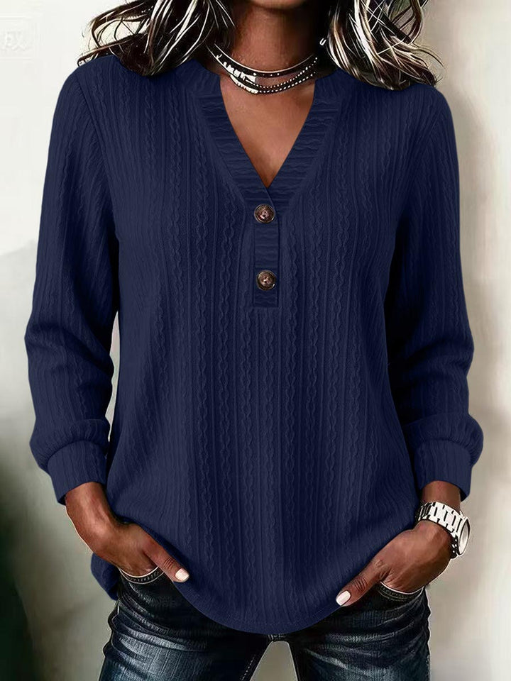 Rosella Vintage Buttoned V-Neck Top